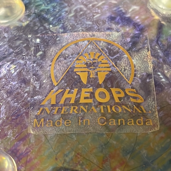 KHEOPS International Opalized Iridescent Glass 5" Footed Dish CANADA - Picture 3 of 3